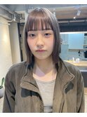 ダメージレスのケアブリーチで作るグレーベージュ ボブ