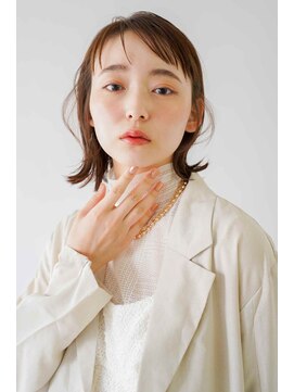シェル 立川(shell) くびレイヤーエモージュ前髪モテベージュレイヤーミディ【立川】