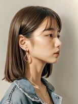 スー(suu)&nbsp;艶髪ミディボブ髪質改善耳かけモテ愛され大人ナチュラル前髪あり