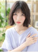 アースカラー大人可愛い切りっぱなし小顔ボブc5大宮20代30代40代