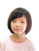 黄ぐまくん美容室 お子様カット 前下がり ボブ