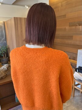 ヘア プロデュース キュオン(hair produce CUEON.) ハイトーンピンク/切りっぱなし/ボブ