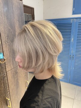 アジールヘア 池袋東口店(agir hair) ☆ホワイトベージュ/ウルフカット/ミニウルフ/レイヤーカット/