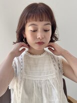 ミィ 表参道(mee.) デザインカラー/レイヤーカット/ウェットヘア/オリーブベージュ