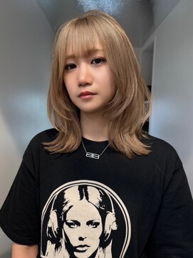 サンクプロジェクト(cinq PROJECT) 韓国ヘア顔周りレイヤーミルクティーベージュグレージュカラー