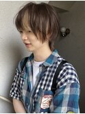 〈atsuno〉ウルフショートとブロックカラー