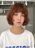 天神大名顔周りレイヤーカットミディアムボブタッセルボブパーマ