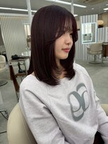 ユイマァル 岡山店(YUIMARL)&nbsp;２０代３０代セミロング暖色カラーブラウンボルドーブリーチなし