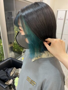 インナー/イヤリングカラー/ブルー/グリーン