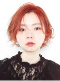 【ショートボブ+オレンジ】