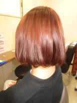 コアフィールフィス(COIFFURE fils)&nbsp;【見附　今町】ツヤ感あるナチュラルボブ　チェリーブラウン