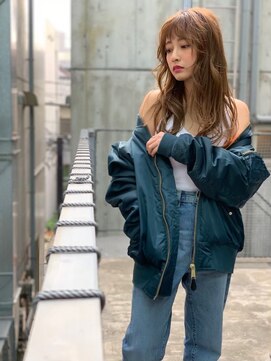 オースティン 門前仲町(AUSTIN) 大人かわいい前髪セシルカットココアブラウンフリンジウェーブ