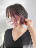 【morio原宿】インナーカラーピンク　ショートボブ