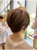 ベージュカラー×ショート