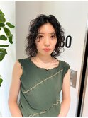 【 sayaca 】前髪なしミディアムパーマ