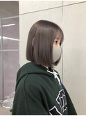 切りっぱなしボブ × パールグレージュ