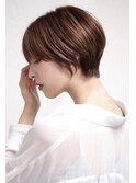 大人可愛い20代30代40代黒髪前下がりショートボブ丸みショート35