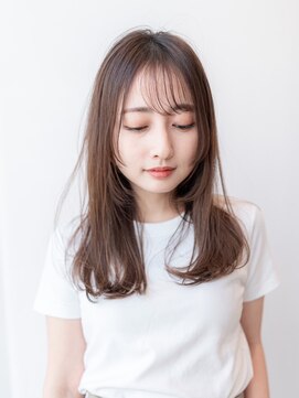 メゾンバイハバナ(maison by HAVANA) 20代30代大人かわいい斜めバングデザインカラーシルキーベージュ