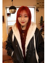 トゥーグッド(too good)&nbsp;ロングレイヤー y2k ハイレイヤー 赤髪 オレンジレッド 前髪