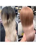 ネクスト 池袋(NEXT) ロングリタッチ/ダブルカラー/ミルクティーベージュ/池袋