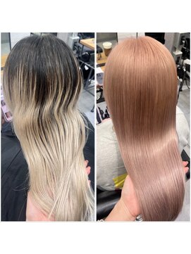 ネクスト 池袋(NEXT) ロングリタッチ/ダブルカラー/ミルクティーベージュ/池袋