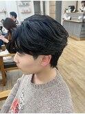 フェザーショート×毛流れパーマ