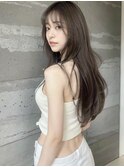 韓国レイヤー/アッシュベージュ/透明感カラー/似合わせカット