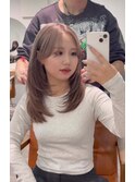 大人かわいいエギョモリミルクティーブラウン ひし形シルエット