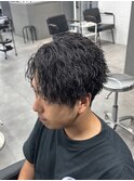 メンズパーマ/ツイスパ/縦落ちパーマ/センターパート