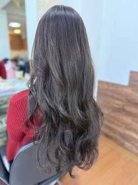 アークスヘアー 縮毛矯正ロングコスメストレート髪質改善ココアベージュ