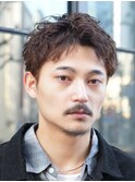 メンズシースルーマッシュニュアンスパーマシャドウパーマテテ風