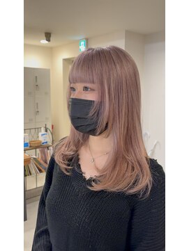 ロカリタ キョウト 四条大宮店(ROCAReTA kyoto) 【ブリーチあり】ハイトーン ピンクベージュ レイヤーカット