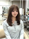 くびれレイヤー/韓国ヘア/ミルクティベージュ