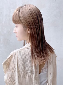 アイティーバイアルバム 藤沢店(IT by ALBUM) ニュアンスベージュ_カーキグレージュフェザーバング_ba335401