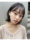 小顔見せくびれボブ　就活カラー
