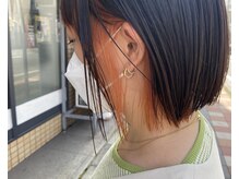 ボブ×インナー×サーモンピンク...♪[千葉/千葉中央/ブリーチ/ケアブリーチ/インナーカラー]