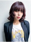 ボブ / 顔周りカット / 顔周りレイヤー /ボルドー