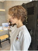 レディースパーマ30代40代小顔ショートボブ透明感暖色系