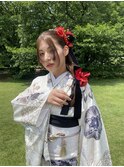 振袖/タイトスタイル/ハイポニーテール/吉祥寺/石川ひな