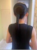 一つ結び 垢抜け 紐アレンジ