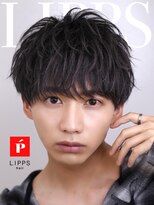 リップス 天神(LIPPS)&nbsp;ナチュラル王道束感黒髪ツーブロックマッシュメンズカットパーマ