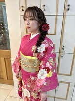 テトラ バイ ネオリーブ 横浜西口店(tetra by neolive)&nbsp;成人式　振袖着付け サイド編みおろし ヘアセット  横浜★