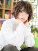 アシンメトリー斜めバングラフウェーブ韓国マッシュc730代40代