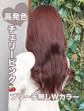 ロックス バイ マグ 松本(rocks BY MAG) 10代20代イエベブリーチ無しダブルカラー高発色チェリーピンク