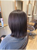 切りっぱなしボブ×モカベージュ
