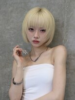ベル 新宿(Belle)&nbsp;抜きっぱなしブロンドミルクベージュレイヤーボブハッシュカット