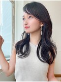 アフロート矢田菜津紀　暗髪くびれ　長め前髪　髪質改善◎髪型