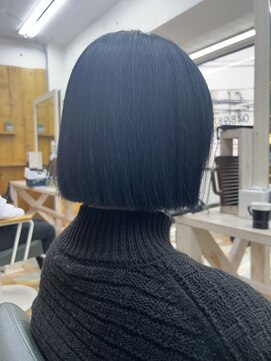 デイズ(DAYS) 南越谷/新越谷【DAYS 】ぱつんとボブ×ネイビーブルー