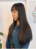髪質改善 酸性ストレート 顔周りカット 艶感 アッシュカラー