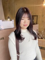 シー 岡崎(,SHE)&nbsp;切りっぱなしボブ/エアリーロング/美髪/ピンクブラウン/岡崎